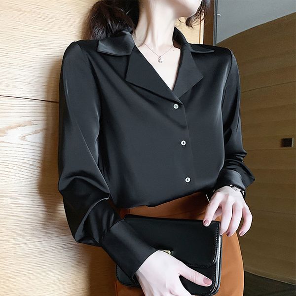 

women's jackets ebaihui formal spot female blouse with cleavage on v-shirts from the lady in elegant office workwear loose s704, Black;brown