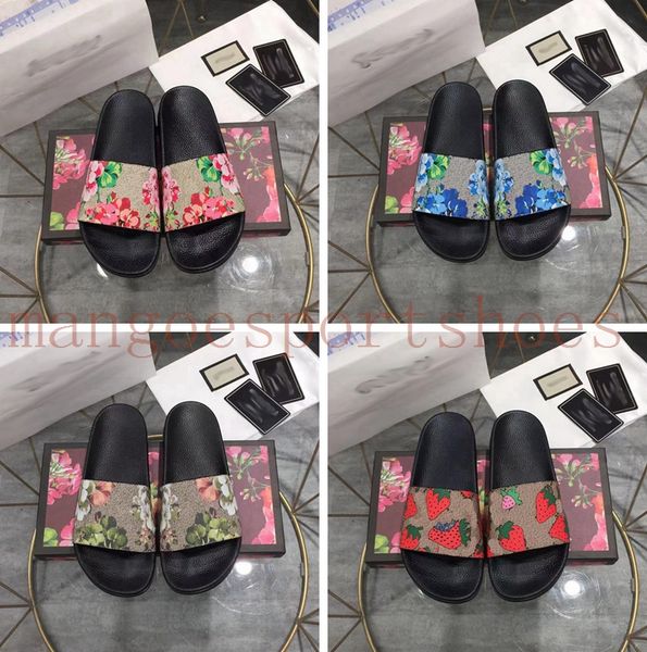 

2021 designer slides mens women slippers summer sandals beach slide flat platform ladies sandali bathroom home shoes flip flops striped caus, Black