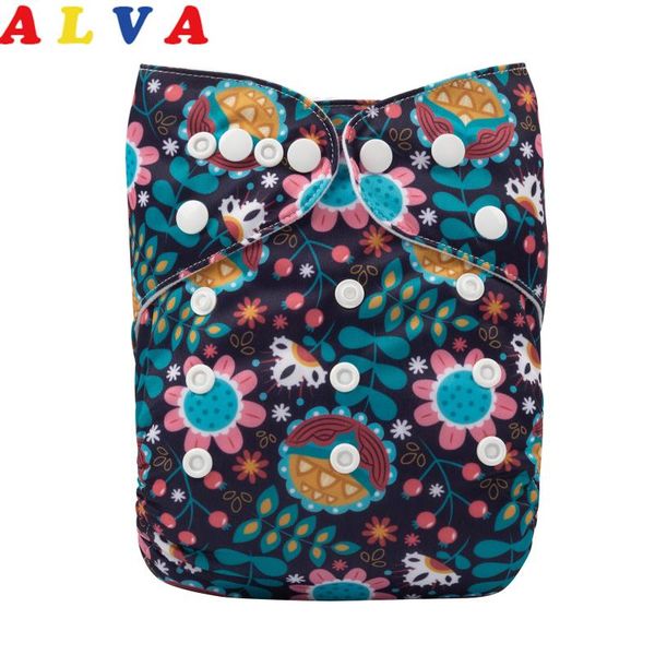

cloth diapers printed alvababy for baby eco-friendly nappy with 1pc microfiber insert