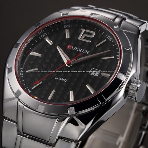 

wristwatches curren 2021 brand full steel sport watch men luxury quartz military watches men's wristwatch relogio masculino, Slivery;brown