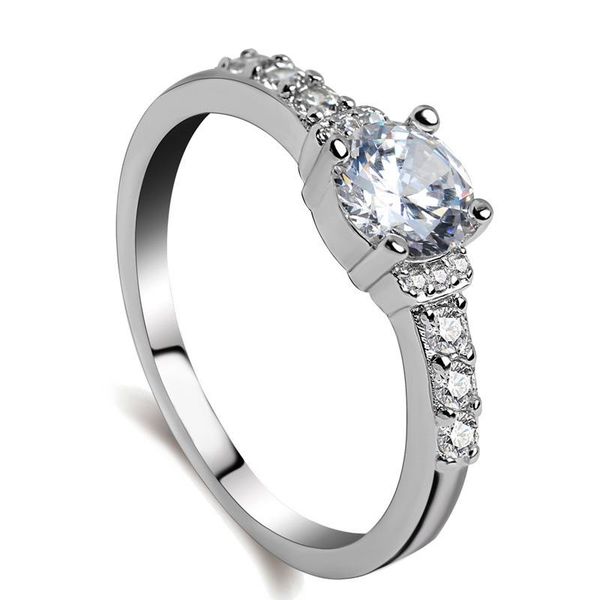 

wedding rings silver color ring luxurious crystal engagement for gift women party jewelry, Slivery;golden