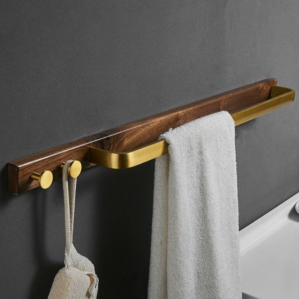 

towel racks adhesive bathroom accessories set solid brass hand holder brushed gold ring black walnut bar with robe hook