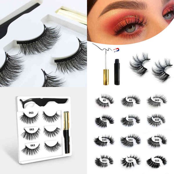 Eyelashes falsificados Dropshipping Magnética Eyelinermagny Tweezer Set Cilios Magnetico Personalizado Seu 220226