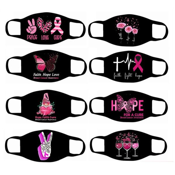 

ribbon pink printed cotton mask washable dust and wind