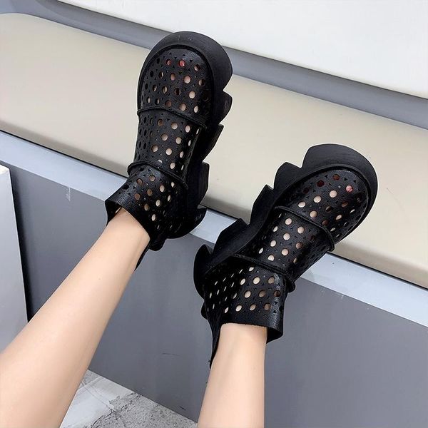 

fashion boots for women summer big size 43 ankle boot female pu zipper breathable mesh woman strange footwear women's shoes, Black