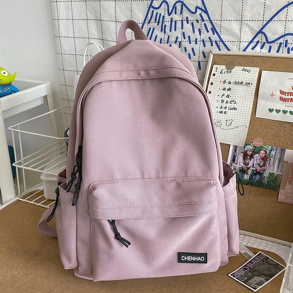 

backpack junior high school female solid color simple harajuku ulzzang college student