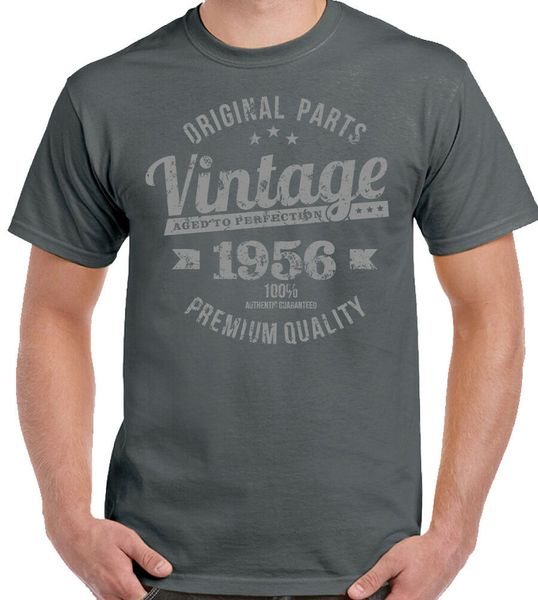 

65th birthday 1956 mens funny antique 65 vintage year quality, White;black