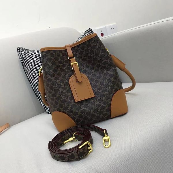 

70% off design 2021 new old fashion bucket bag women's large capacity one shoulder handbag xy5o, Red;black