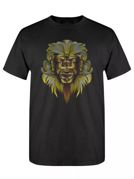

abstract golden lion tee men's -image by shutterstock, White;black