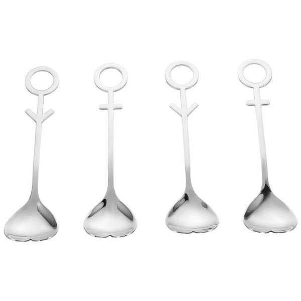

spoons 2pcs dessert coffee stirring couple (silver)