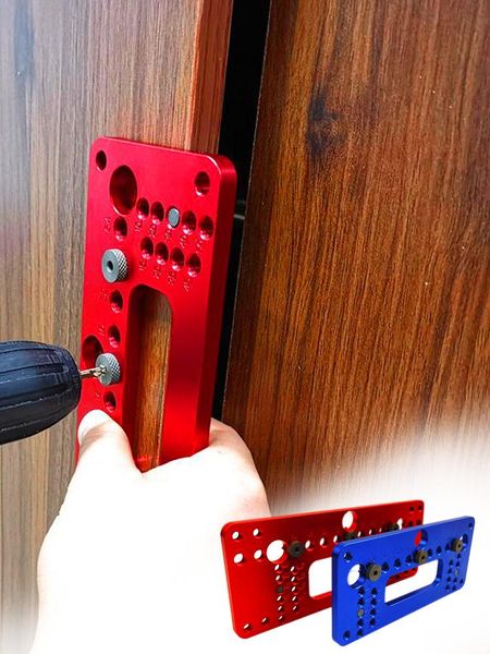 

professional hand tool sets handle pitch punch locator aluminum alloy pocket hole jig set wardrobe door positioner drill guide sleeve