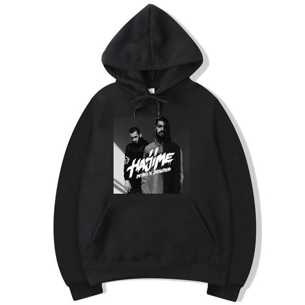 

miyagi haji andy print men's and women's hoodie animation neutral harajuku, Black