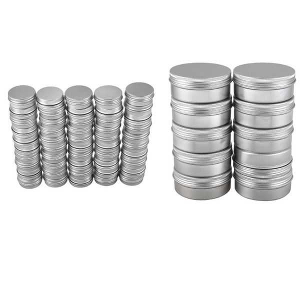 

storage boxes & bins 60 x empty cosmetics pot lip aluminum jar container screw cap, 15ml 150 ml