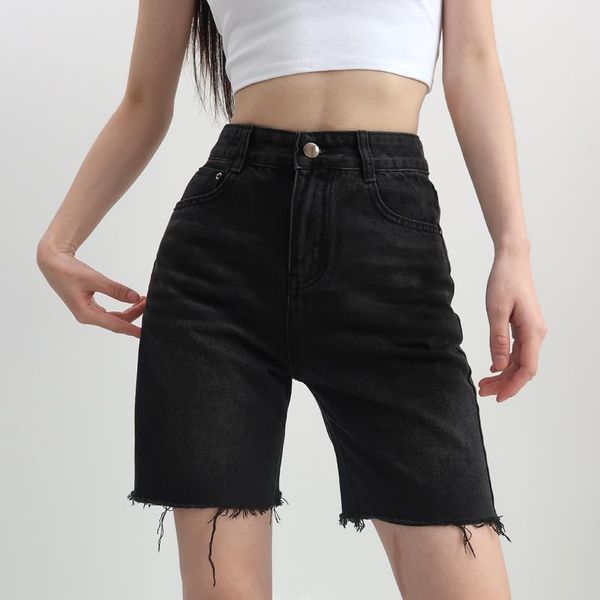 

women's jeans woman high waist for girls biker sports cycling short harajuku y2k vintage streetwear straight blue denim shorts 2021