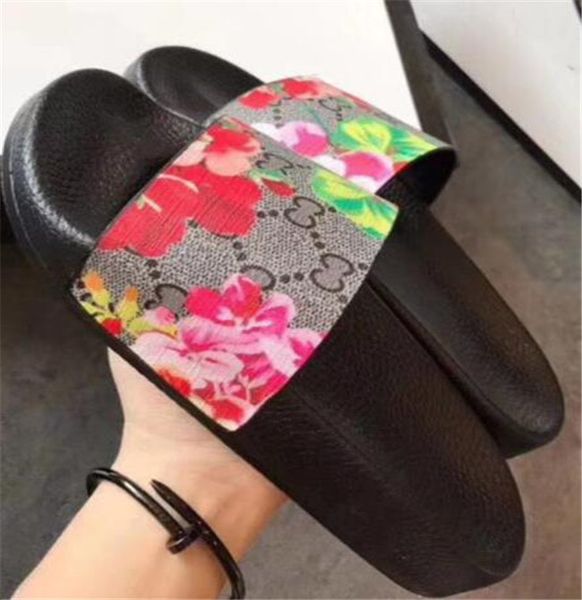 

zxlggvvn336 men women design rubber causal slippers slide sandal floral brocade flip flops woman striped beach, Black