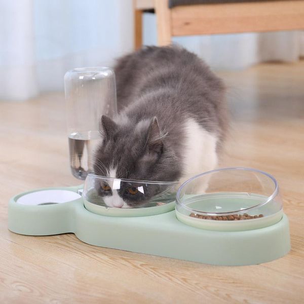 

cat bowls & feeders tilt raised design pet dog 500ml water bottle, protect pet's spine, drink and for