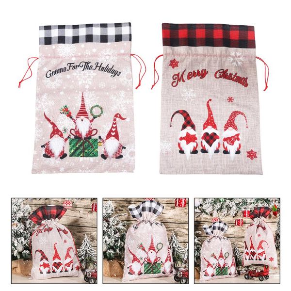 

christmas decorations 2pcs decorative gift pouches portable candy storage drawstring bags