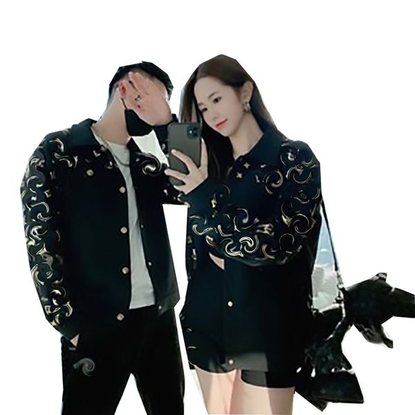 

designer brand men's jacket design bold and innovative upper body comfortable color matching novel couple, Black;brown