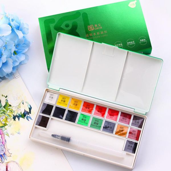 

gift sets 2021 solid watercolor paint student 18/24 color set beginner transparent art supplies for artist