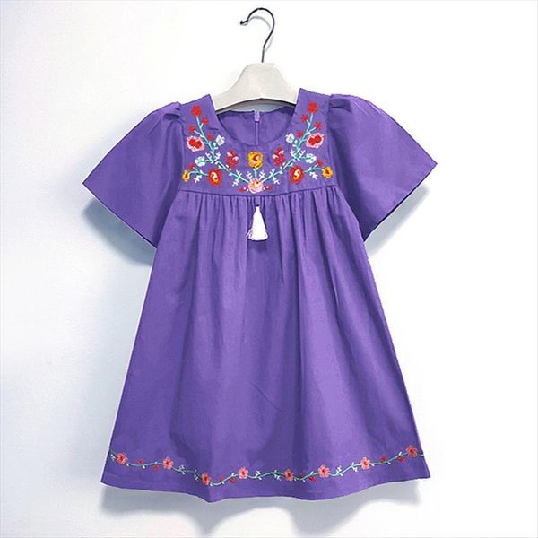 

girls clothes summer princess vestidos girl dresses kids for cotton embroidered children 2 7y, Red;yellow