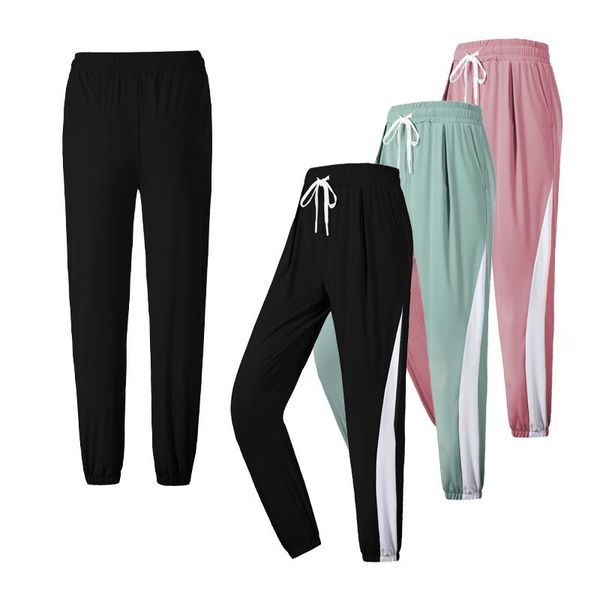 

running pants women joggers black push up mid waist streetwear baggy trousers traning yoga beamed harem drawstring sweatpants, Black;blue