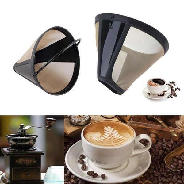 

coffee filters 1pc steel filter gouache separation tool reusable cone-style kitchen home gadgets handmade accessories h9s7
