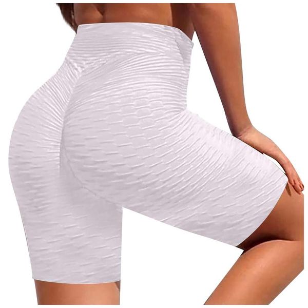 

hip stretch leggings women wrinkled high waist yoga pants running fitness biker shorts trousers push up gym tights women's, Black