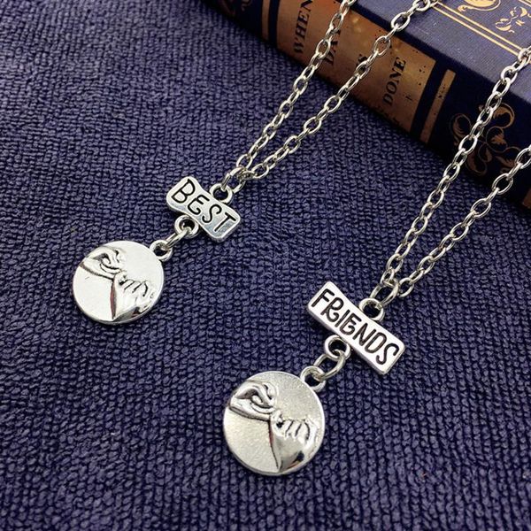 

pendant necklaces creative necklace personal gift for women friends one pair hand in friendship memorial, Silver