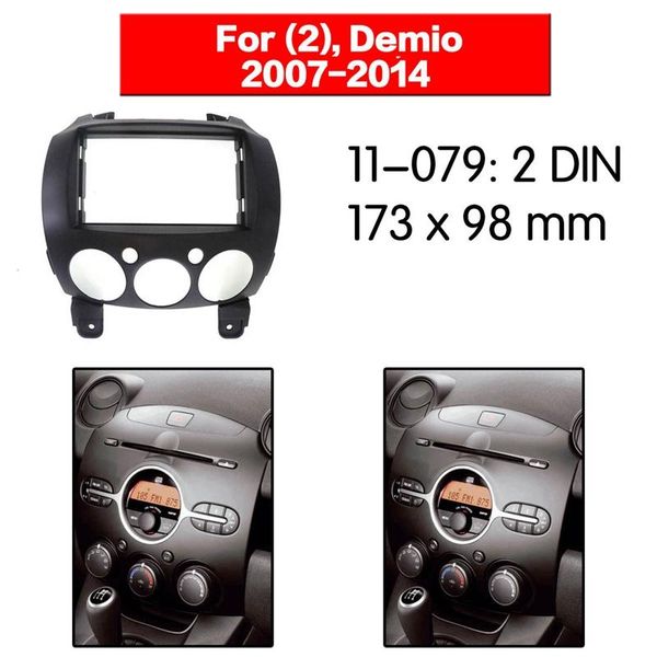 

car audio 2 din dvd stereo panel fascia for demio 2007-2014 radio dash 173x98mm