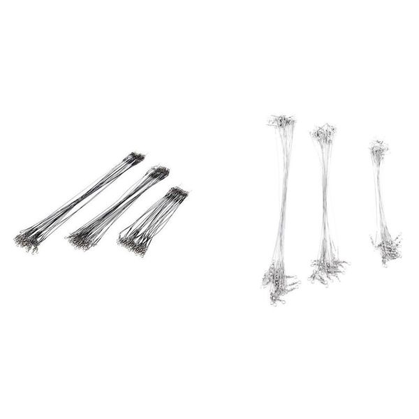 

braid line 60pcs 15/20/25cm stainless steel wire leader fishing leash swivel anti-bite leadcore for pike