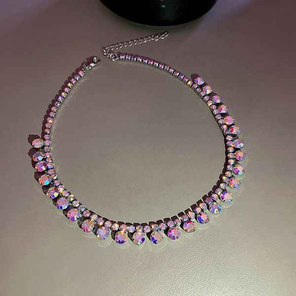 

chain women pendants korean dongdamen net red temperament design necklace female color inlaid diamond neck simple personality, Silver