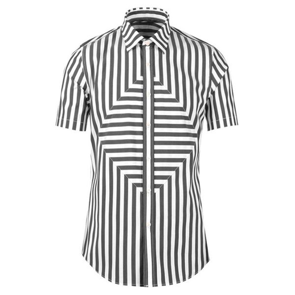 

men's casual shirts casual cotton shirt, classic stripe luxury blue, red and black, short sleeve pocket, 2021, # a67, White;black