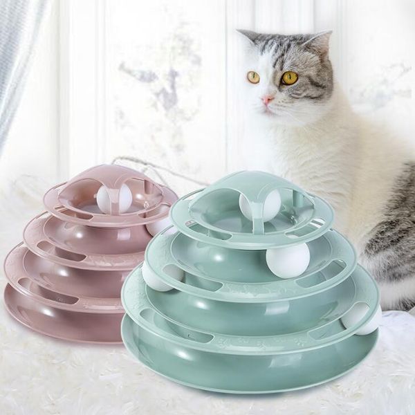 

cat toys tower of tracks disc intelligence amusement disk play track ball training plate
