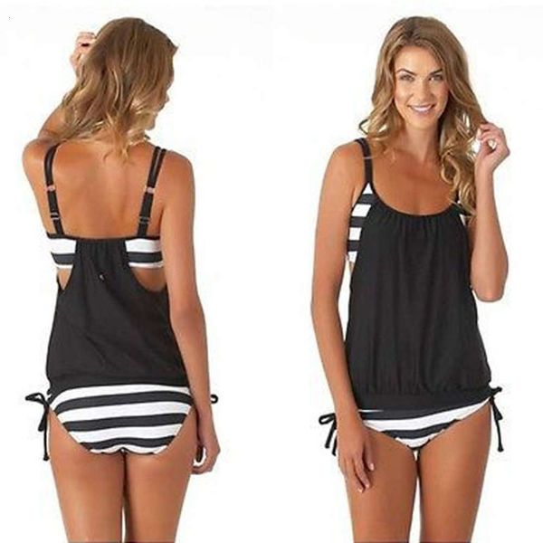 

one piece bikini swimsuit women's striped leaky back, White;black