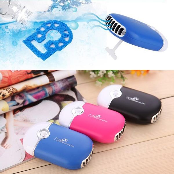 

electric fans mini portable hand held desk air conditioner humidification cooling fan cooler drop