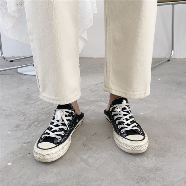 

2011Jeans Women Solid Beige High Waist Denim Ankle-length Trousers Womens Straight Loose Harajuku Ulzzang Student All-match Fashion