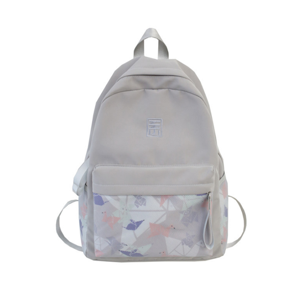 

backpack nylon student women waterproof school bag pin badge lady cute girl fashion book female
