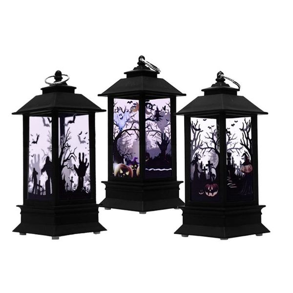 

strings halloween party decoration ornaments scary skeleton pumpkin witch pattern lantern led electronic candle light bar scene
