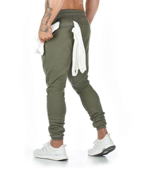 

running pants sports men gyms joggers fitness pure color long workout skinny sweatpants jogger trousers, Black;blue