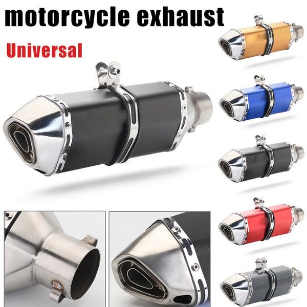 

motorcycle exhaust system 38-51mm modify motocross muffler pipe for fz6 cbr250 cb600 mt07 atv dirt pit bike 370mm