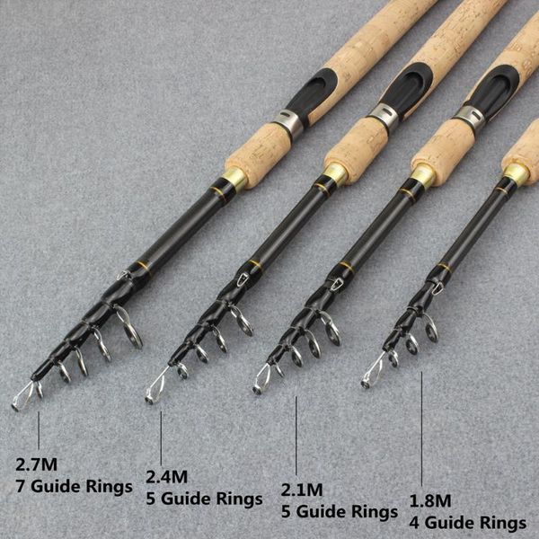

boat fishing rods 1.8m 2.1m 2.4m 2.7m spinning rod carbon lure wooden handle pole tackle