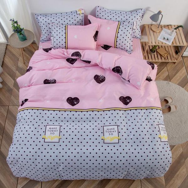 

bedding sets set pillowcase duvet cover single double  king 220x240 size bedclothes quilt bed sheet heartbeat