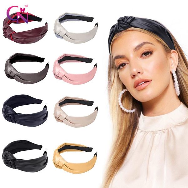 

hair accessories cn 2021 women bezel glossy hairbands headband girls fashion bow soft cross knot headwear spring summer ornament