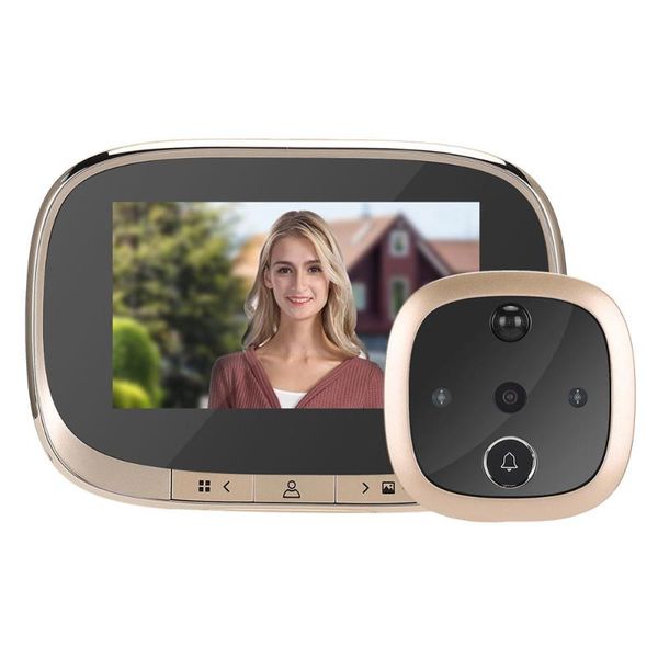 

doorbells (no wifi)4.3 inch lcd color screen digital doorbell 120 degree electronic peephole door camera viewer pir night vision outdoor