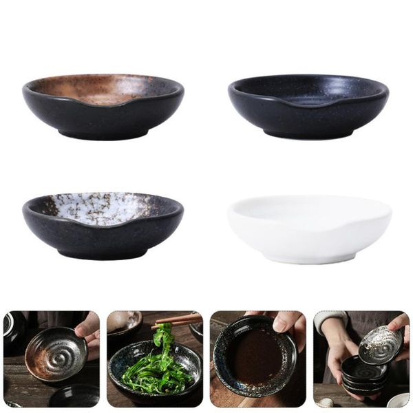 

dishes & plates 4pcs exquisite seasoning mustard dipping bowls (assorted color)