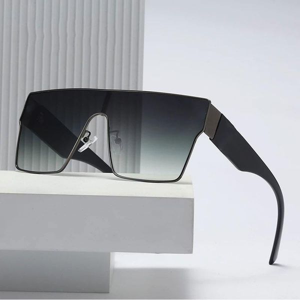 

sunglasses 2021 sunglass for men designer conjoined square gradient lens mental glasses fashion, White;black