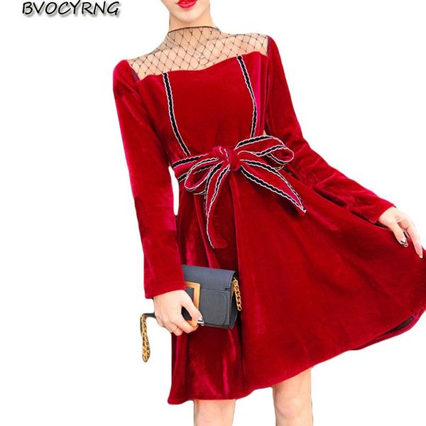 

casual dresses spring autumn for women 2021 winter bottom dress high-end velvet long sleeve vestido female leisure vestidos, Black;gray