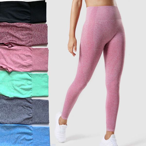 

seamless yoga pants women's elastic fitness suit sports tights, Gray