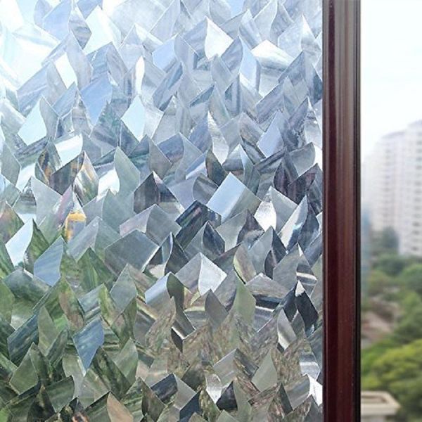 

window stickers 100cm length electrostatic glass film pvc 3d geometry privacy protection decorative water-proof frosted removable sticker