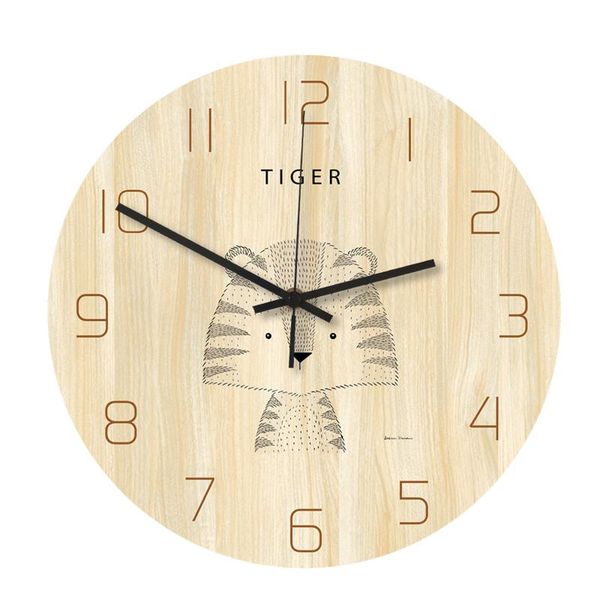 

wall clocks ceative 1pcs tiger nordic cute pet acrylic material silent movement bedroom living room decoration clock drop f5